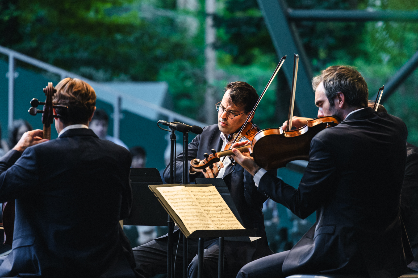 Le Quatuor Modigliani photographié par Valentine Chauvin au Festival de Piano de la Roque d'Anthéron en juillet 2024